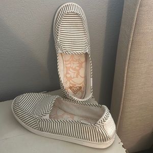 Roxy striped slip on shoes